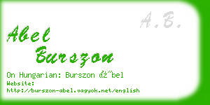 abel burszon business card